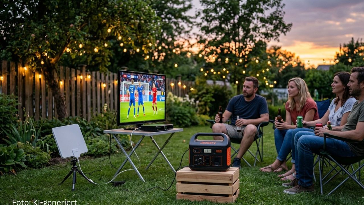 Fußball-WM im Garten: So bleibt der Fernseher auch ohne Steckdose an