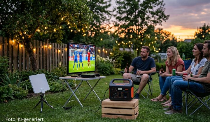 Fußball-WM im Garten: So bleibt der Fernseher auch ohne Steckdose an