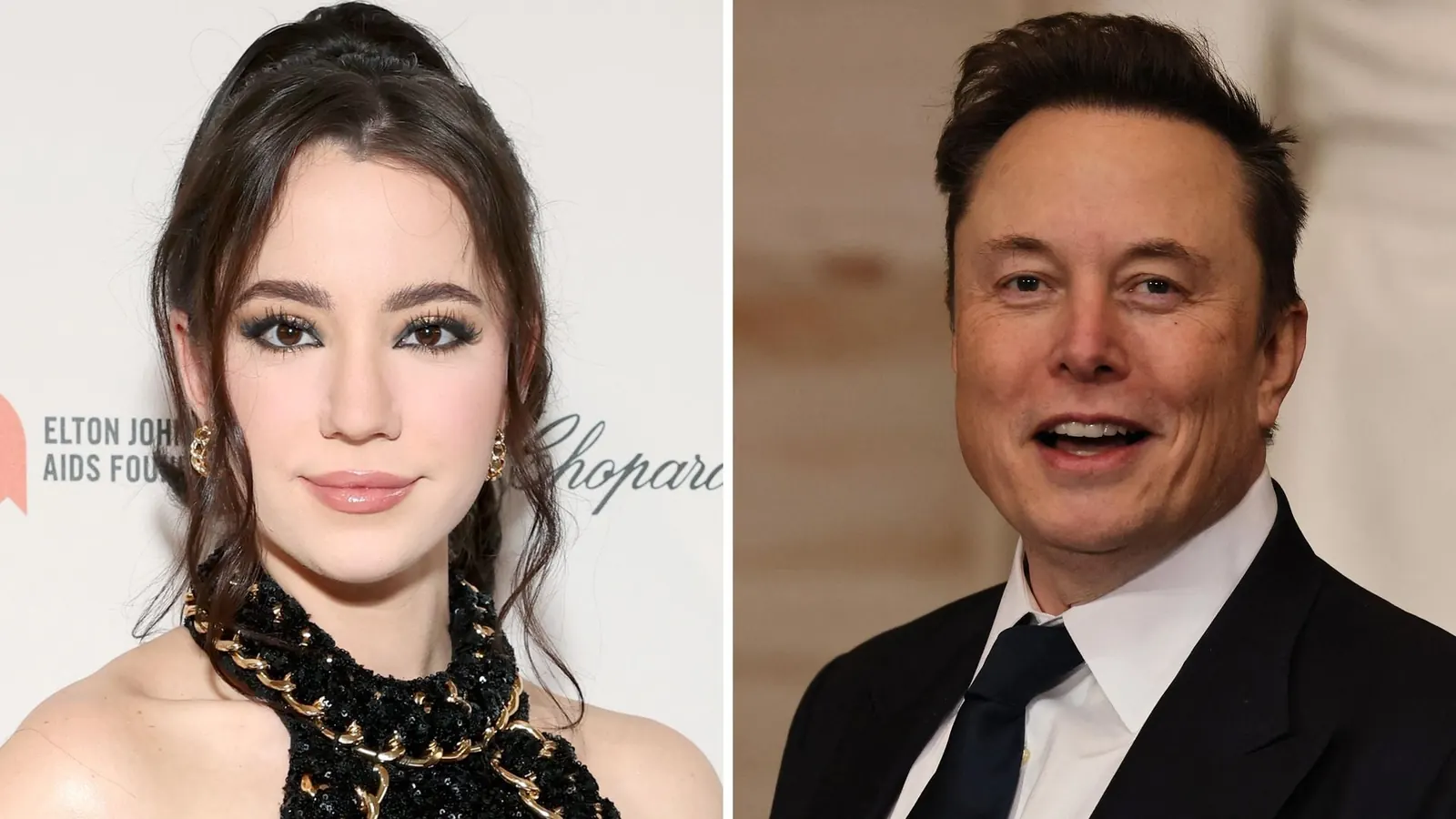 Collage aus Bildern von Elon Musk und Ashley St. Clair, die ihren Sohn Romulus zeigt.