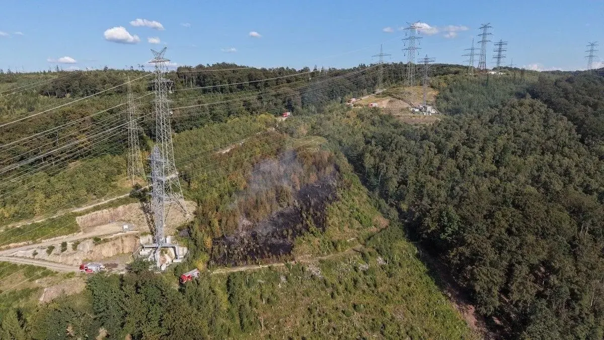 Iserlohn: Feuerwehr rettet Monteure bei Waldbrand